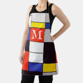 Retro Mondrian Geometrisch Op Maat Gemaakt Monogra Schort (Insitu)