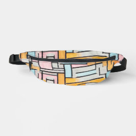 Retro Mondrian Roze Blauw Esthetiek Heuptasje