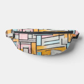 Retro Mondrian Roze Blauw Esthetiek Heuptasje (Liggend)