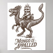 Retro Mongo Is Appalled Princess Cat Riding Dinosa Poster (Voorkant)