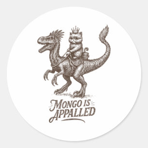 Retro Mongo is ontsteld Prinses Kat rijdt op dinos Ronde Sticker