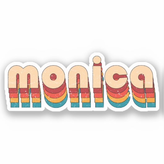 Retro Monica Naam Sticker (Voorkant)