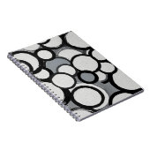 Retro monochrome cirkels Notitieboek (Rechterzijde)