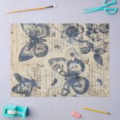 Retro monochrome inkt vlinderstempel tissuepapier (Craft)