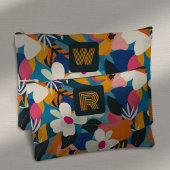 Retro Monogram 70s Boho Modern Bloemen Patroon Etui