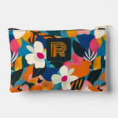 Retro Monogram 70s Boho Modern Bloemen Patroon Etui (Achterkant)