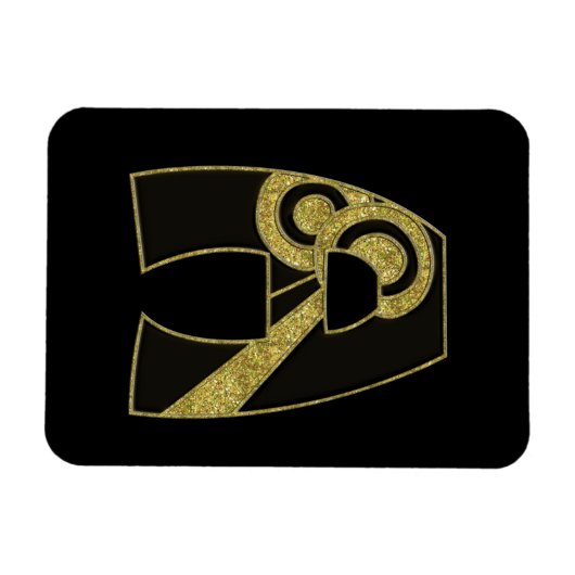 retro monogram - A Magneet (Horizontaal)