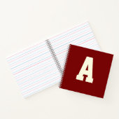 Retro monogram alpha burgundy cream notitieboek (Binnen)