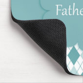 Retro Monogram Argyle Patroon Groen en Wit Muismat (Hoek)