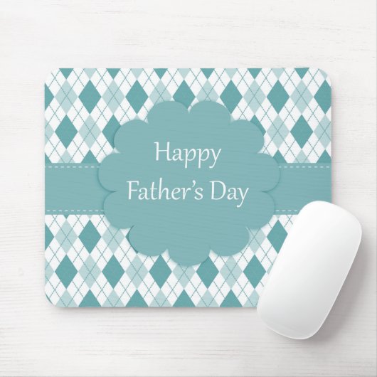 Retro Monogram Argyle Patroon Groen en Wit Muismat (Met muis)