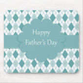 Retro Monogram Argyle Patroon Groen en Wit Muismat (Voorkant)