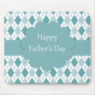 Retro Monogram Argyle Patroon Groen en Wit Muismat