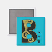 retro monogram - B Magneet (Voorkant / Achterkant)