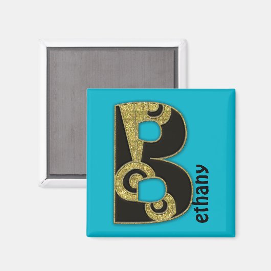 retro monogram - B Magneet (Voorkant / Achterkant)