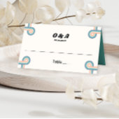  Retro Monogram bruiloft Plaatskaartje