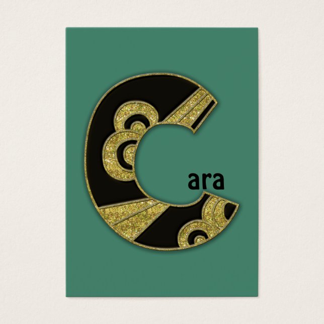 retro monogram - C Visitekaartje (Voorkant)