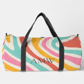 Retro Monogram Colorful Wavy Stripes Plunjezak (Voorkant)