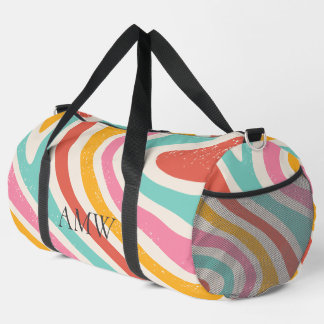 Retro Monogram Colorful Wavy Stripes Plunjezak