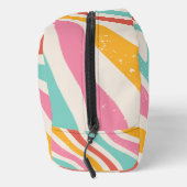 Retro Monogram Colorful Wavy Stripes Zipper Pouch Toilettasje (Rechts)