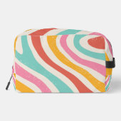 Retro Monogram Colorful Wavy Stripes Zipper Pouch Toilettasje (Achterkant)