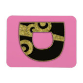 retro monogram - D Magneet (Horizontaal)