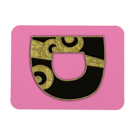 retro monogram - D Magneet (Horizontaal)