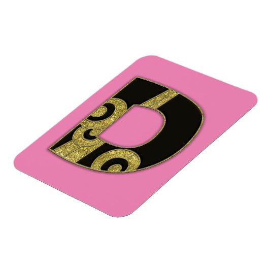 retro monogram - D Magneet (Linkerzijde)