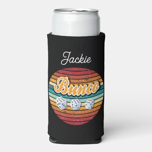 Retro Monogram Dice Bunco Seltzer Blikjeskoeler (Seltzer Voorkant)