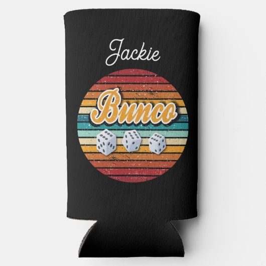 Retro Monogram Dice Bunco Seltzer Blikjeskoeler (Achterkant)