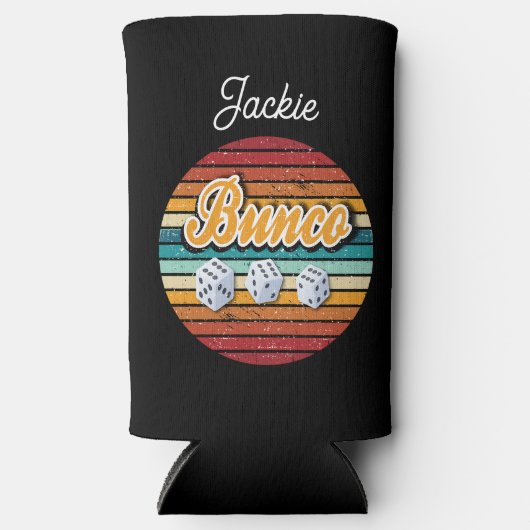 Retro Monogram Dice Bunco Seltzer Blikjeskoeler (Voorkant)