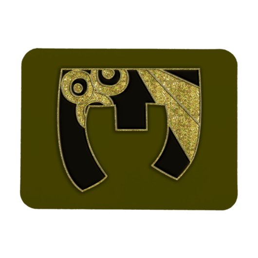 retro monogram - E Magneet (Horizontaal)