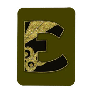 retro monogram - E Magneet