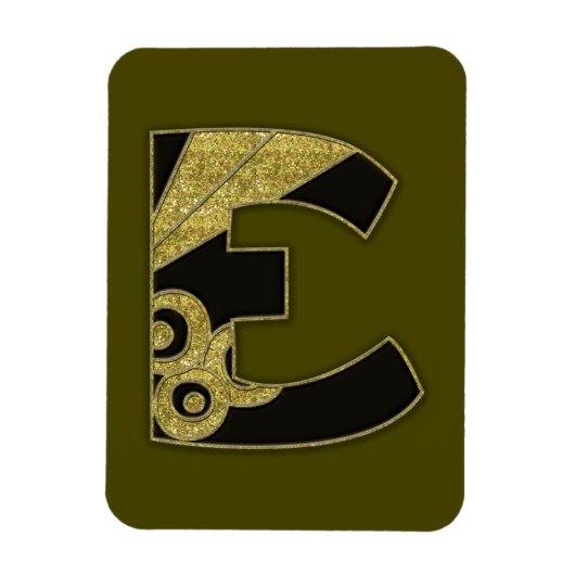 retro monogram - E Magneet (Verticaal)