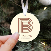 Retro Monogram en naam Brown en Taupe