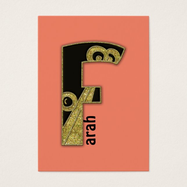 retro monogram - F Visitekaartje (Voorkant)