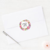Retro  monogram Floral krans stickers (Envelop)