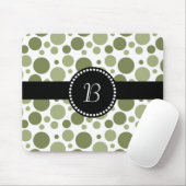  Retro Monogram Green Polka Dot Muismat (Met muis)