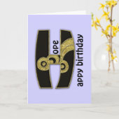 retro monogram - H Kaart (Gele Bloem)