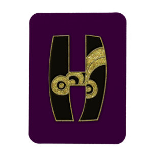retro monogram - H Magneet