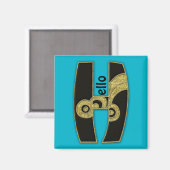 retro monogram - H Magneet (Voorkant / Achterkant)