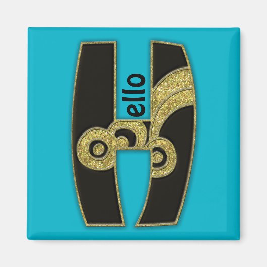 retro monogram - H Magneet (Voorkant)