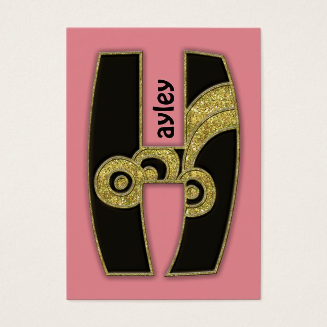 retro monogram - H Visitekaartjes (Voorkant)