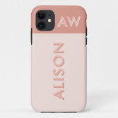 Retro monogram initiaal en naam personaliseren mod Case-Mate iPhone case (Achterkant)