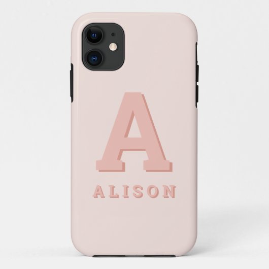 Retro monogram initiaal en naam personaliseren mod Case-Mate iPhone case (Achterkant)