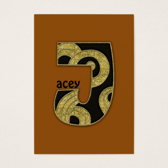 retro monogram - J Visitekaartje (Voorkant)