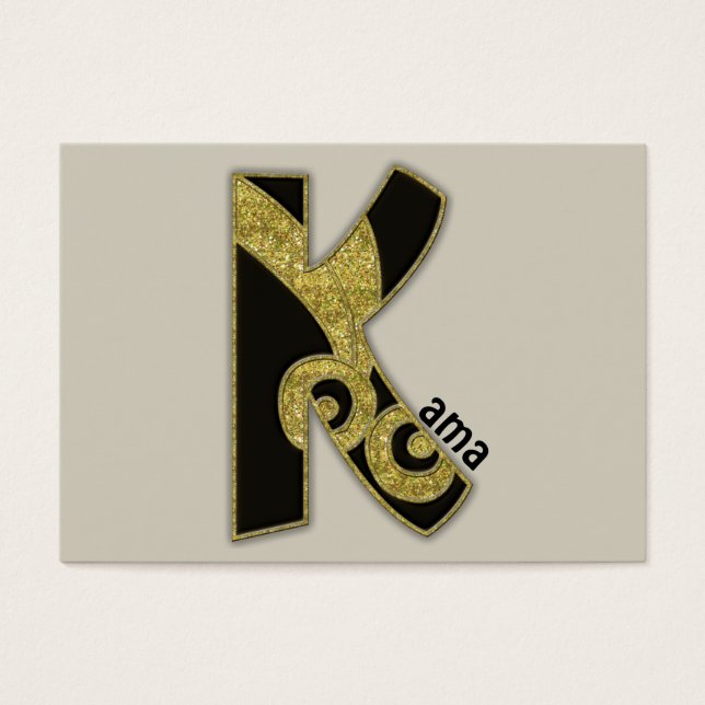 retro monogram - K Visitekaartje (Voorkant)