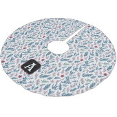 Retro Monogram Kerst Planten Patroon Kerstboom Rok (Gekanteld)