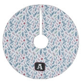 Retro Monogram Kerst Planten Patroon Kerstboom Rok (Voorkant)