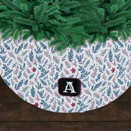Retro Monogram Kerst Planten Patroon Kerstboom Rok