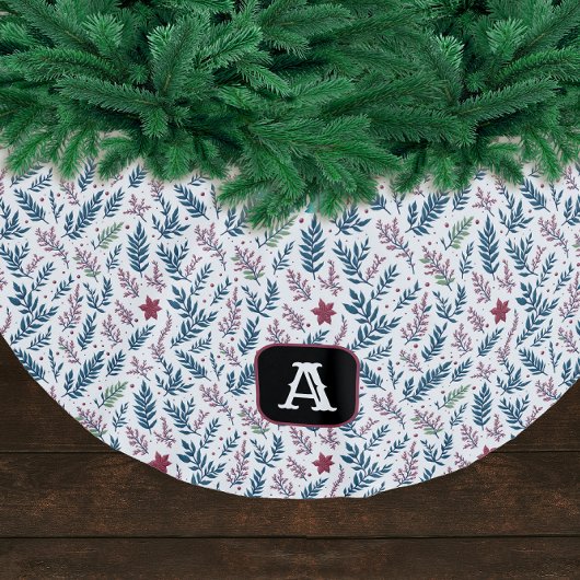 Retro Monogram Kerst Planten Patroon Kerstboom Rok